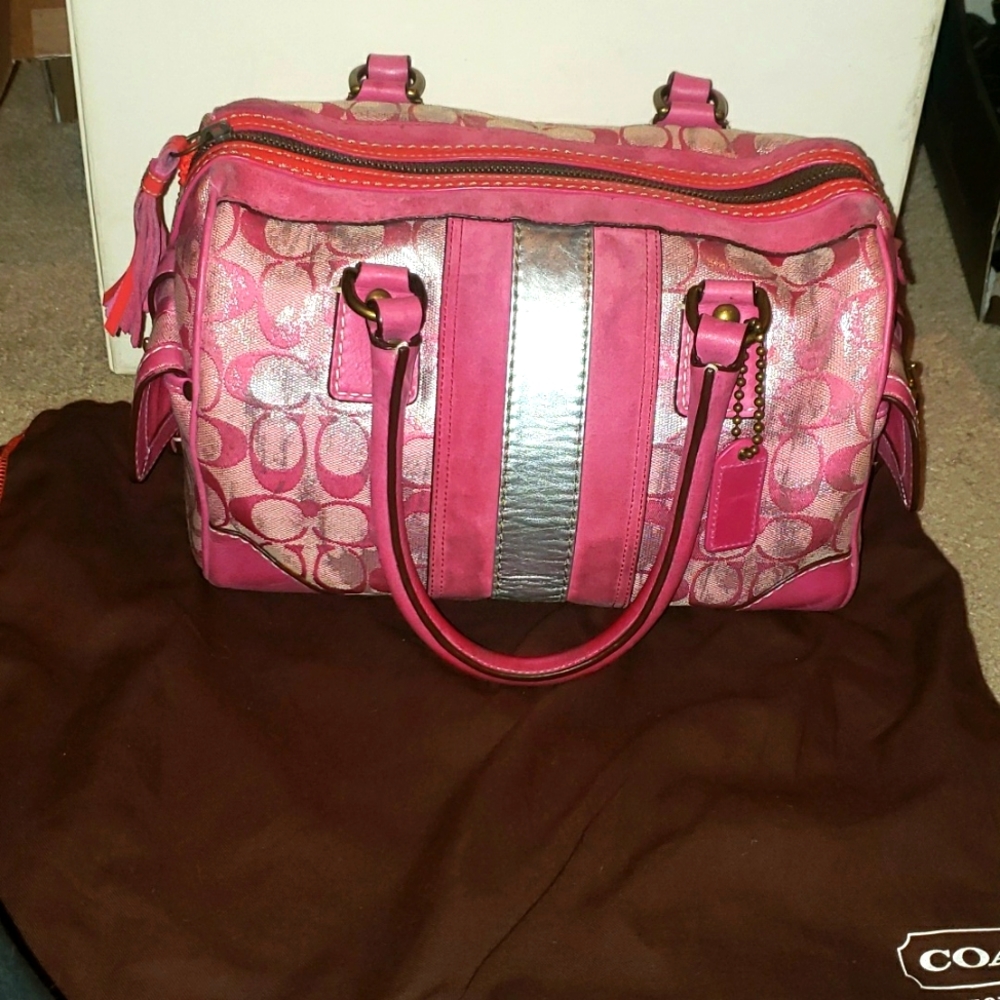 coach signature frost Boston bag